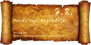 Herényi Kristóf névjegykártya