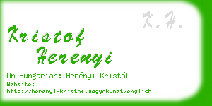 kristof herenyi business card